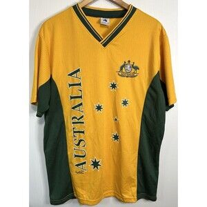 Joey Roo Australia Jersey Mens siz Medium Yellow V National Team Soccer Football